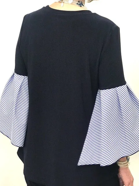 Flirty Sleeve Navy Top