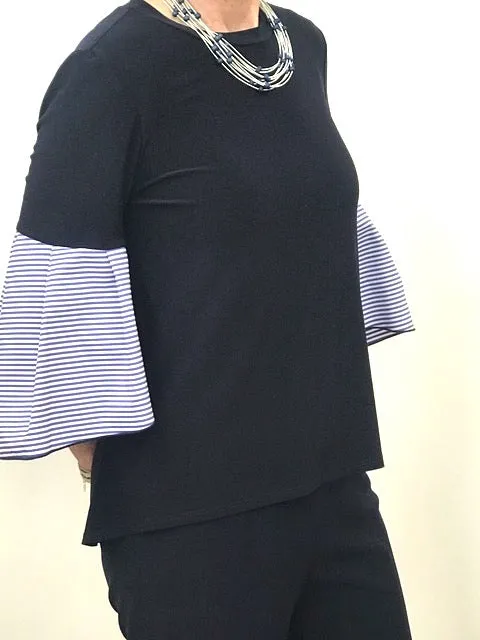 Flirty Sleeve Navy Top