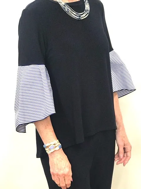Flirty Sleeve Navy Top