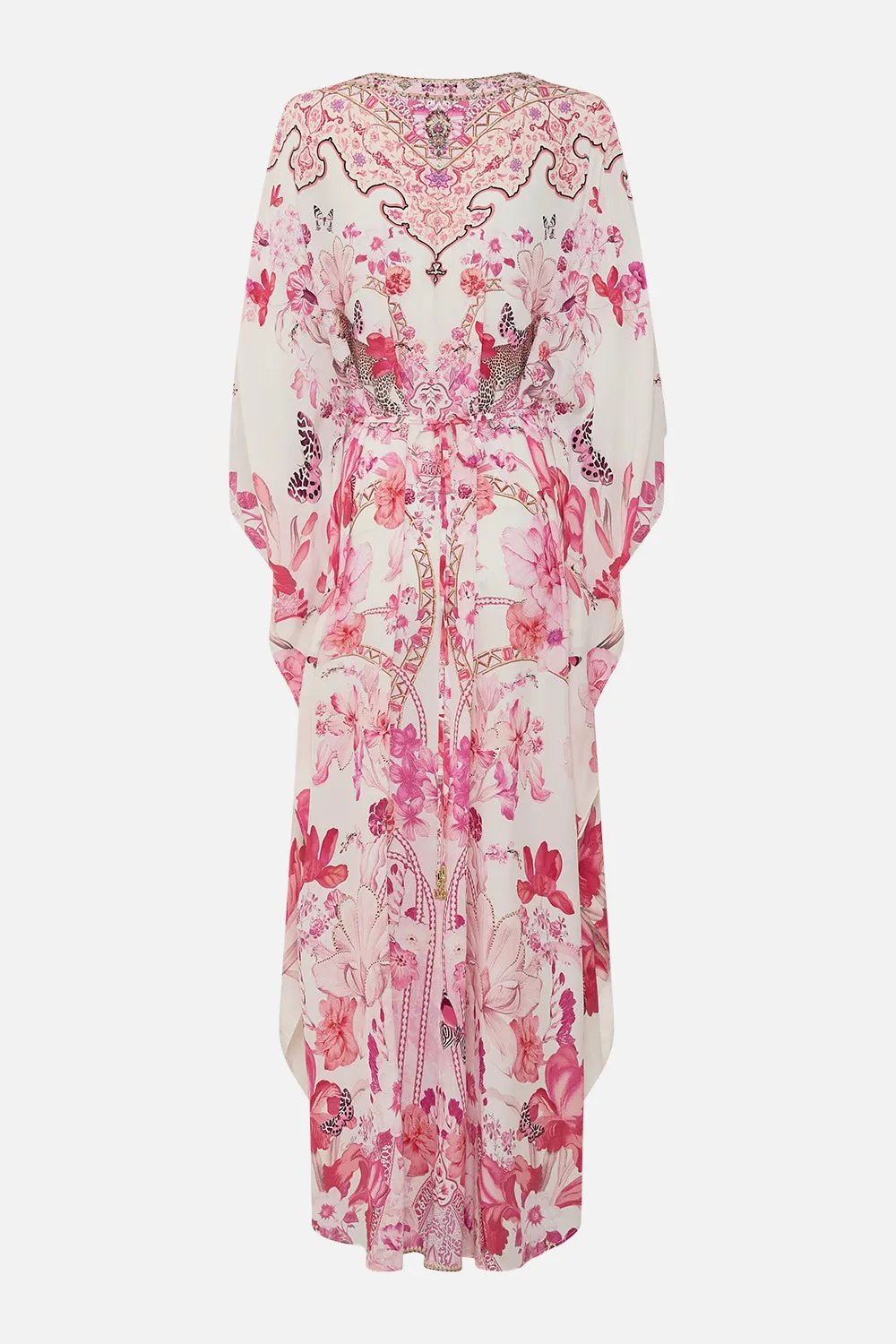 GATHERED WAIST KAFTAN BOTANICAL NOVELLA