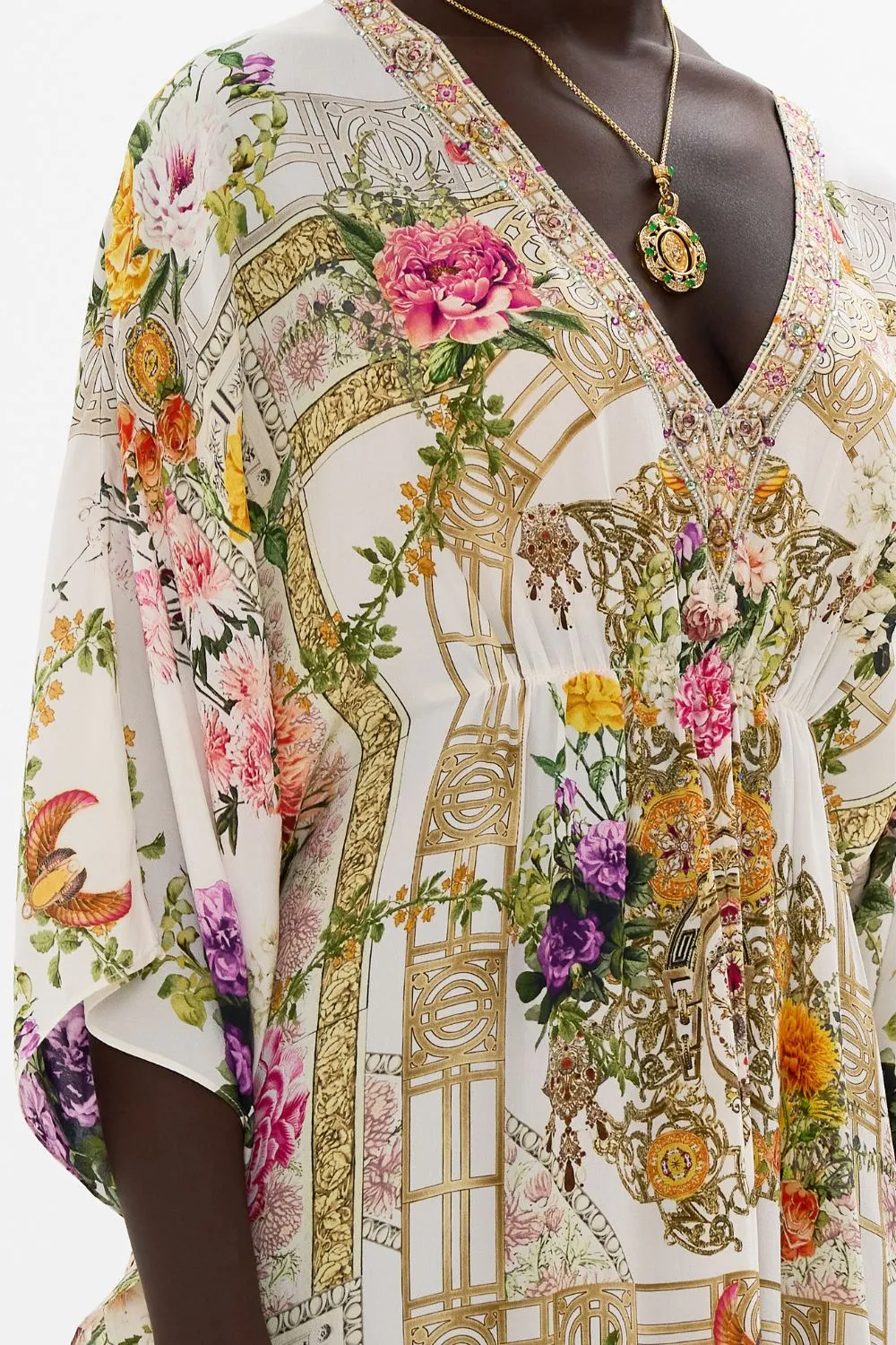 GATHERED WAIST KAFTAN EGYPTIAN ROSE