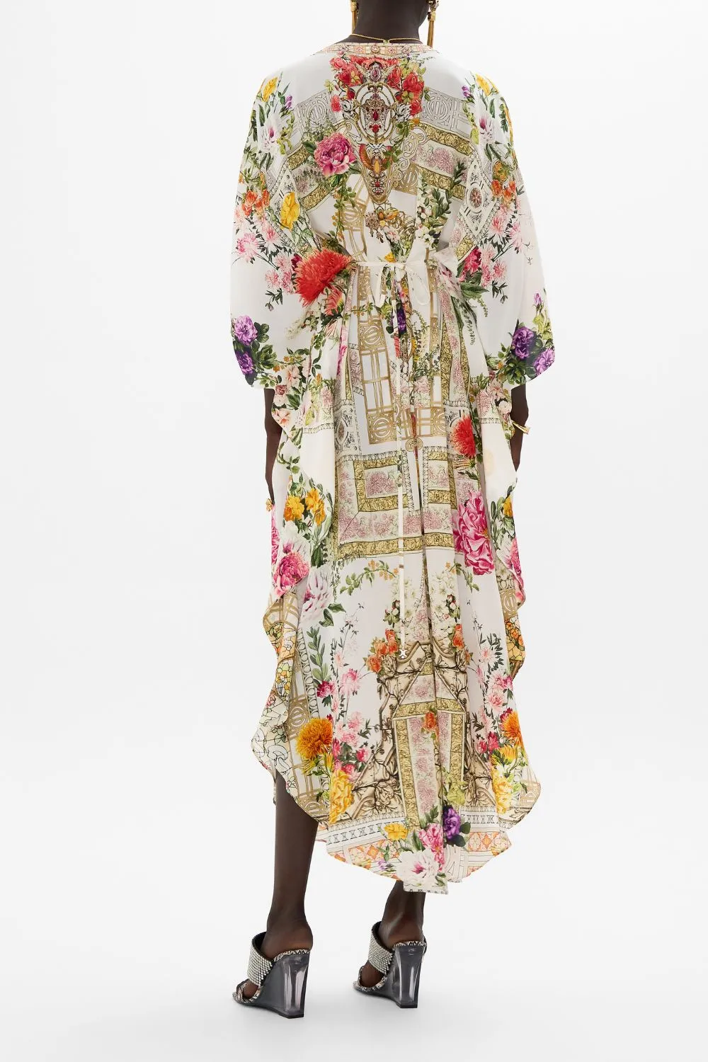 GATHERED WAIST KAFTAN EGYPTIAN ROSE