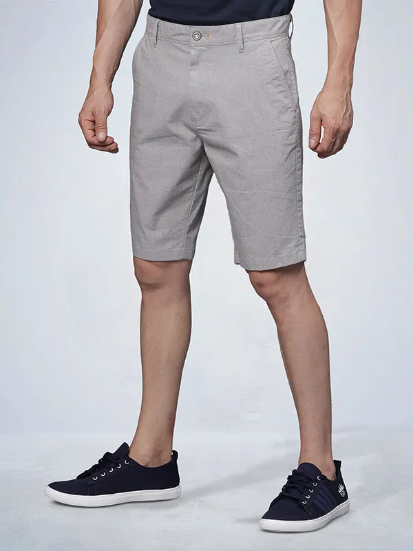 Grey Melange Chino Shorts