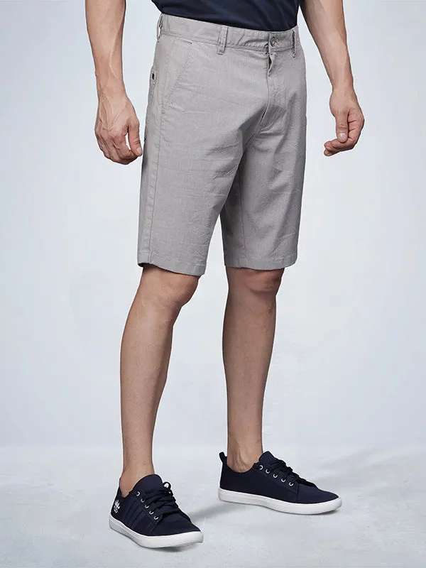 Grey Melange Chino Shorts