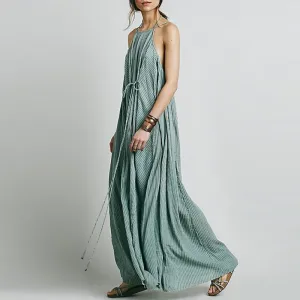 halter neck boho maxi dress