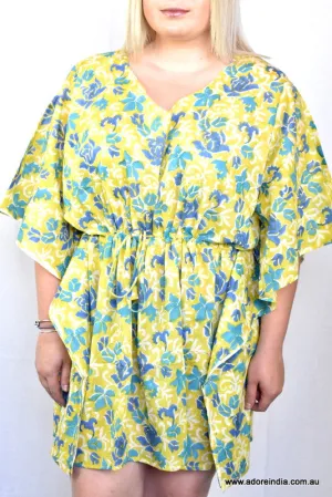 Hand Block Printed Cotton Kaftan Yamuna