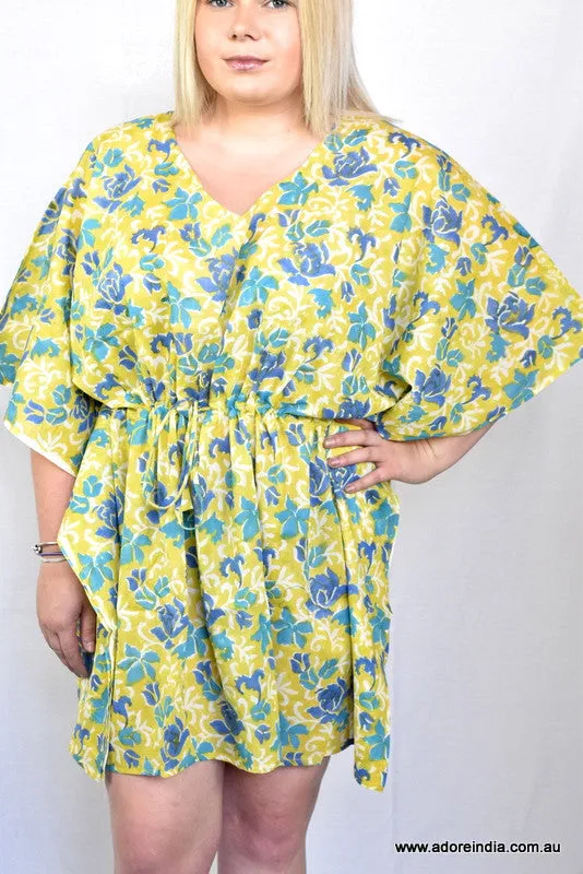 Hand Block Printed Cotton Kaftan Yamuna