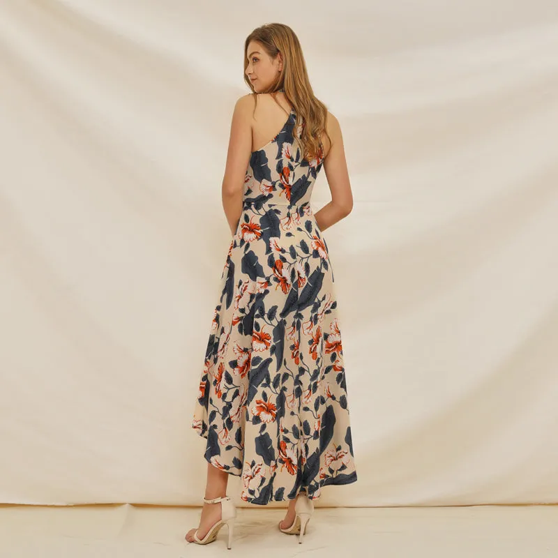Hot selling Amazon summer sleeveless casual maxi dress floral print