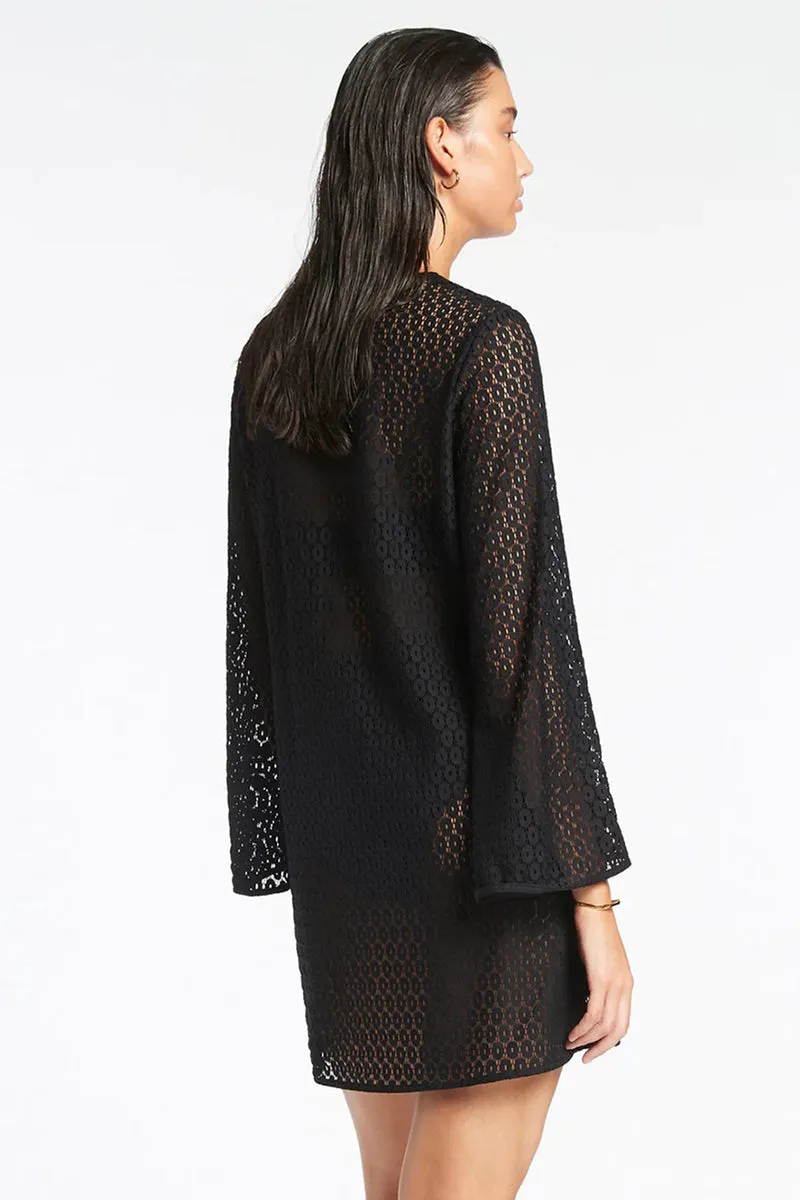 Jetset Stretch Lace Kaftan Black