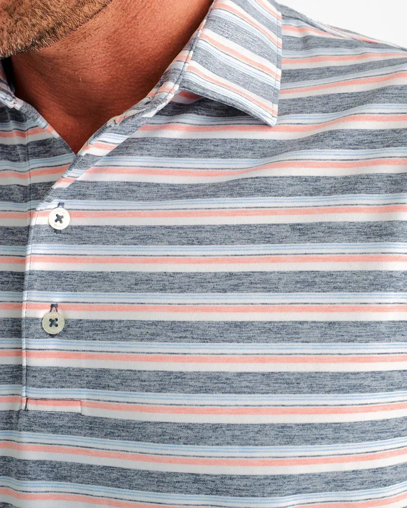 Johnnie-O Crew Striped Polo Lake