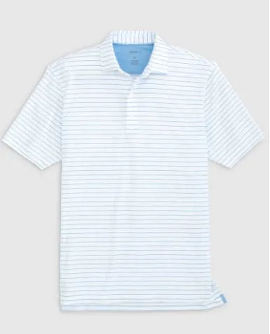 Johnnie-O Newton Striped Polo | White