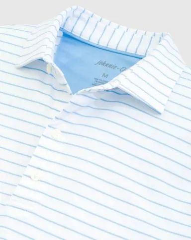 Johnnie-O Newton Striped Polo | White