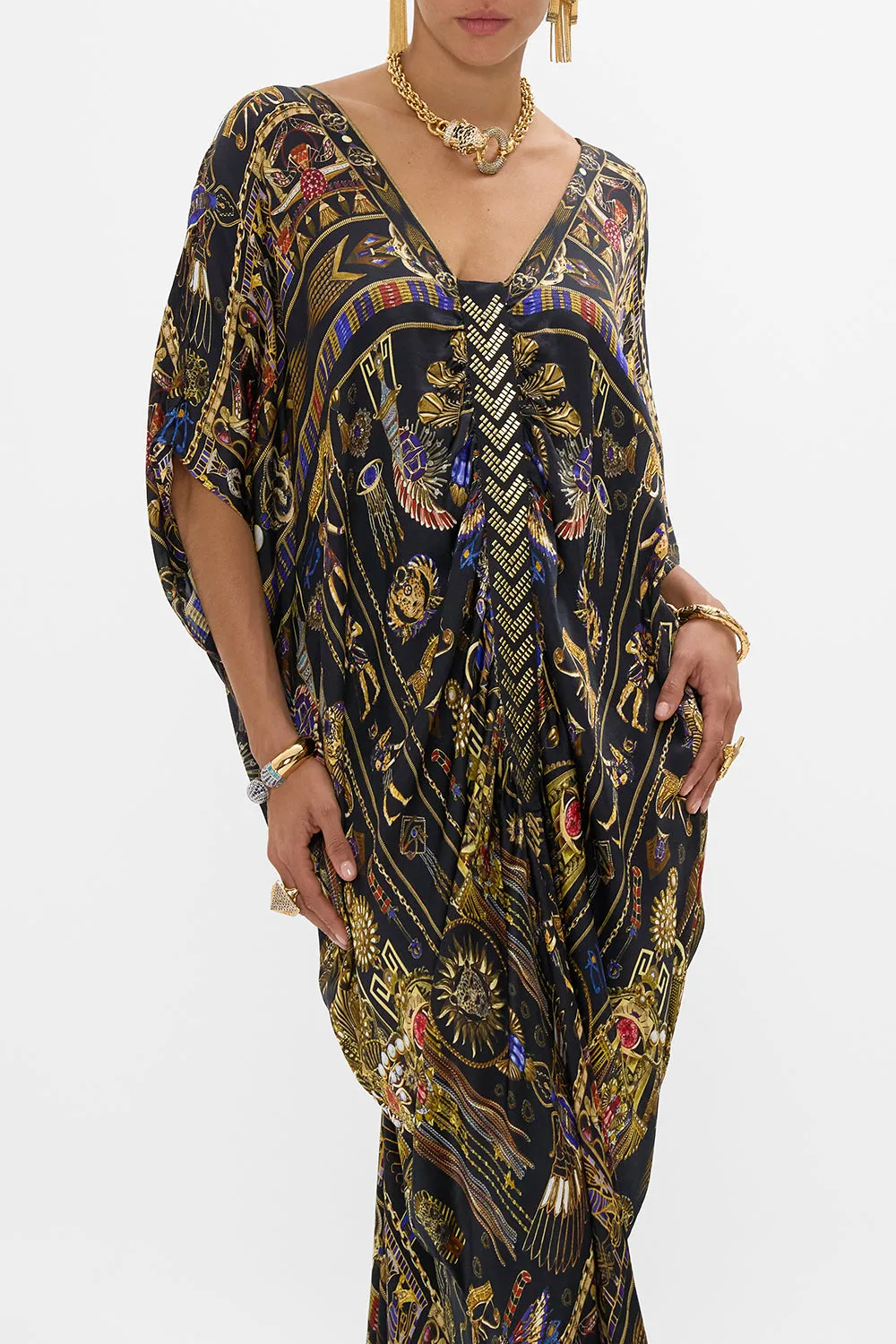 KAFTAN WITH FRONT TAB DETAIL CARTOUCHE KINGDOM