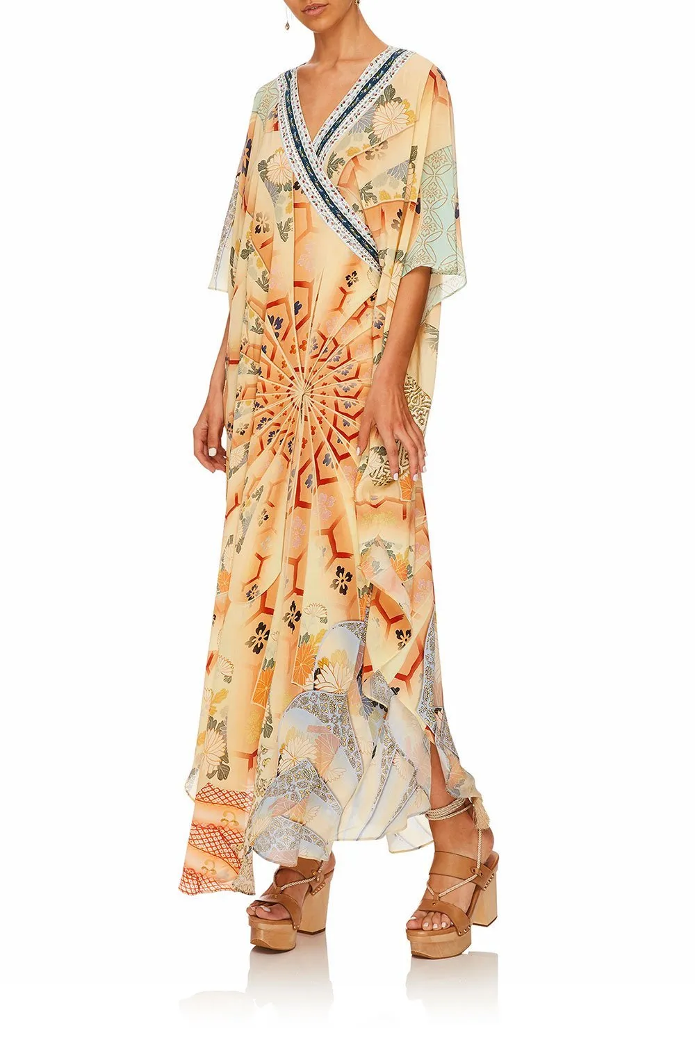 KAFTAN WITH WRAP FRONT & TIE BACK FOR THE FANS