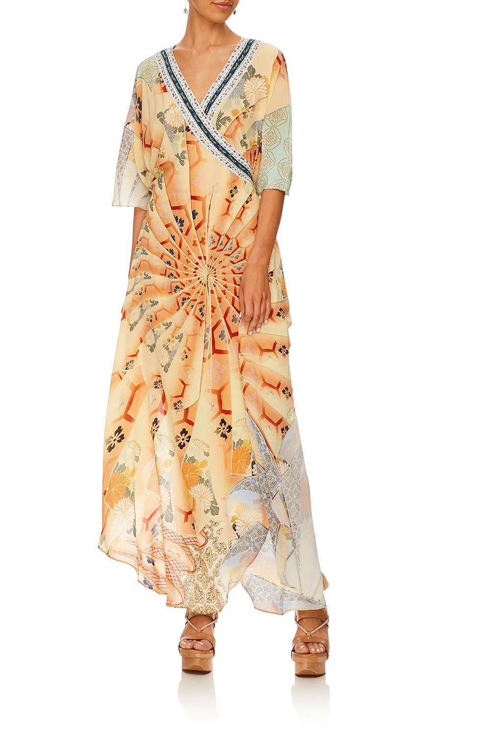KAFTAN WITH WRAP FRONT & TIE BACK FOR THE FANS
