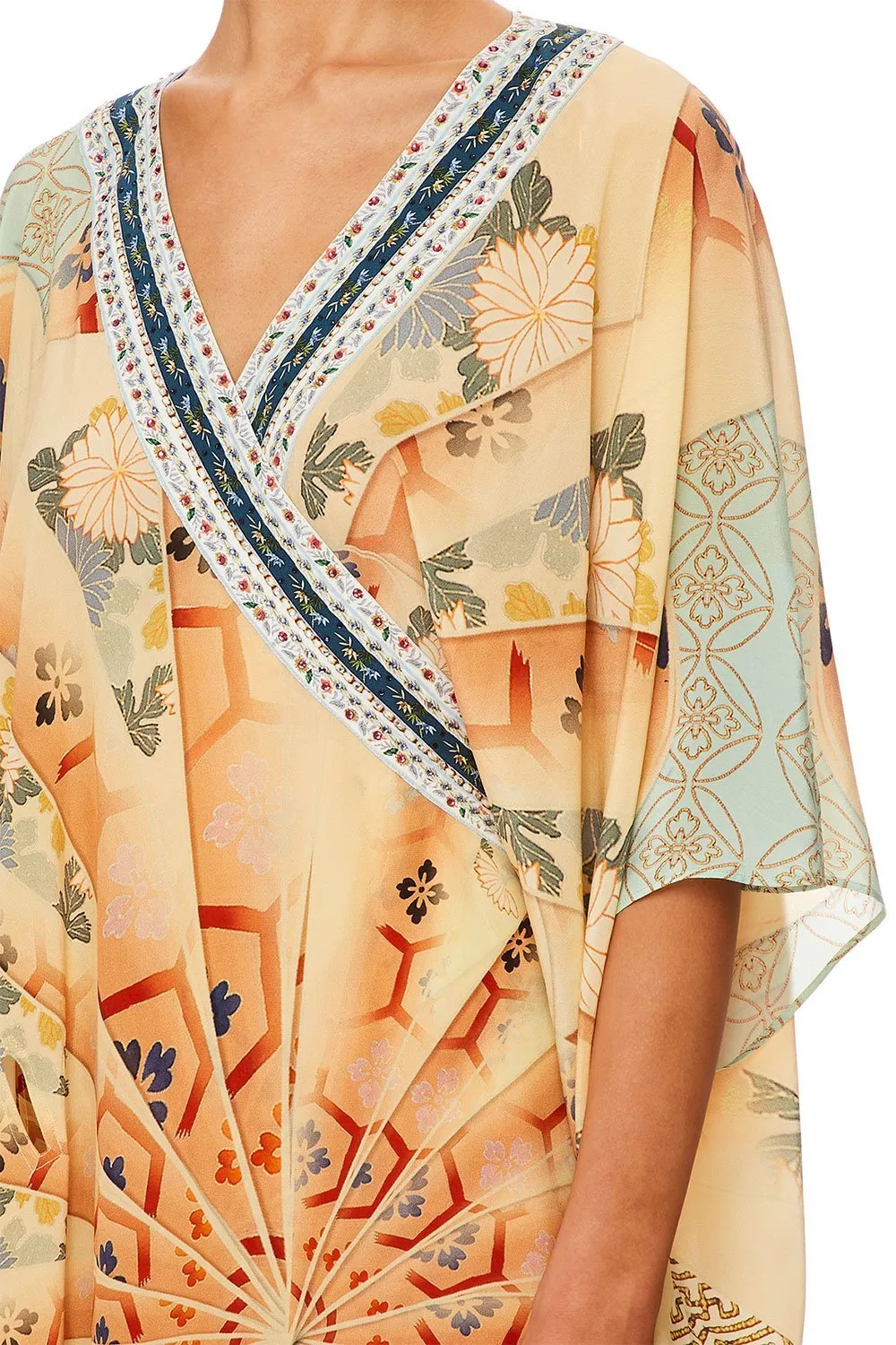 KAFTAN WITH WRAP FRONT & TIE BACK FOR THE FANS