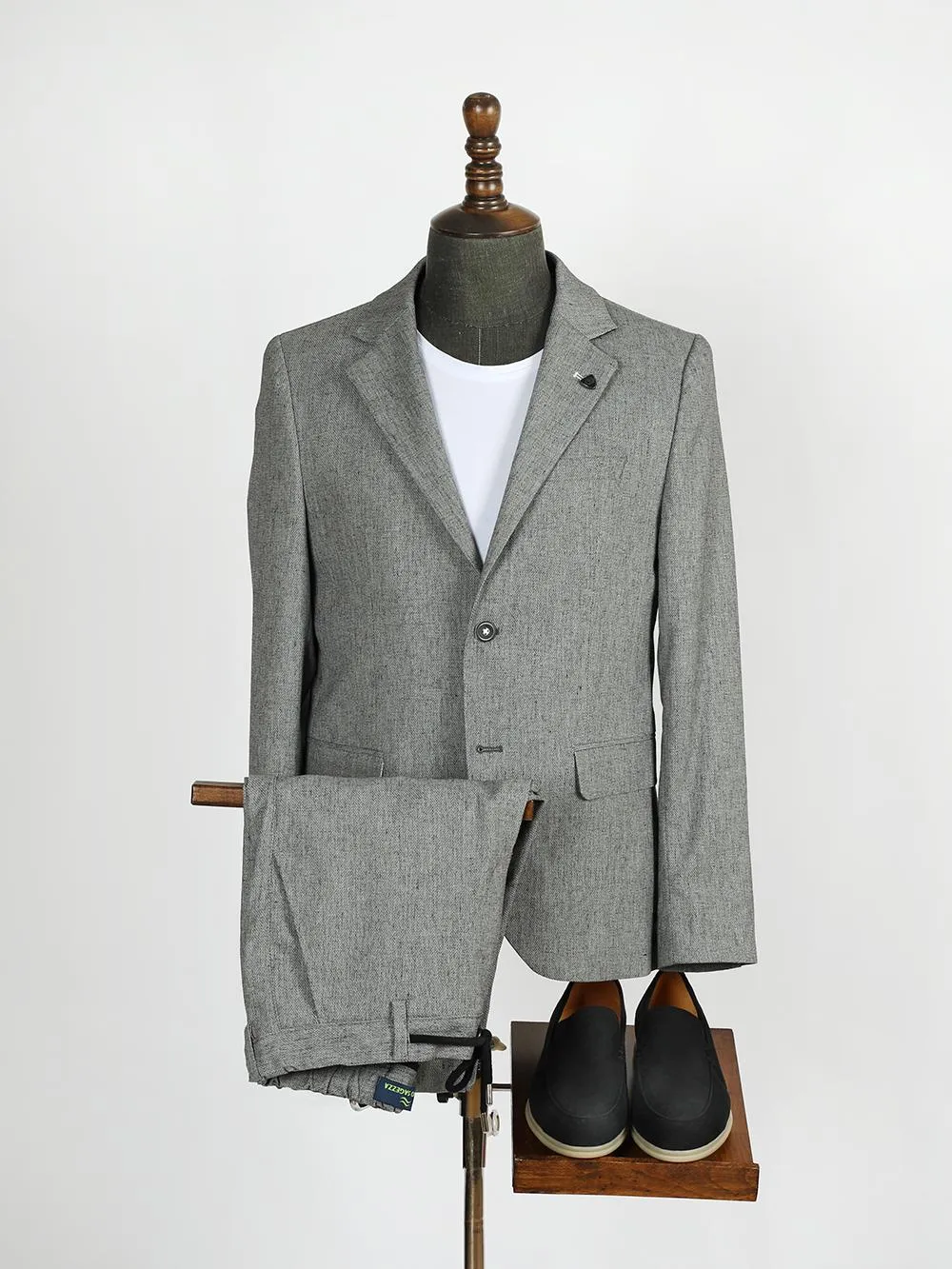 Kameron Grey Set Blazer Linen Suit