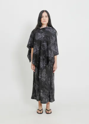 KATHY SILK SCARF / BLACK FUR