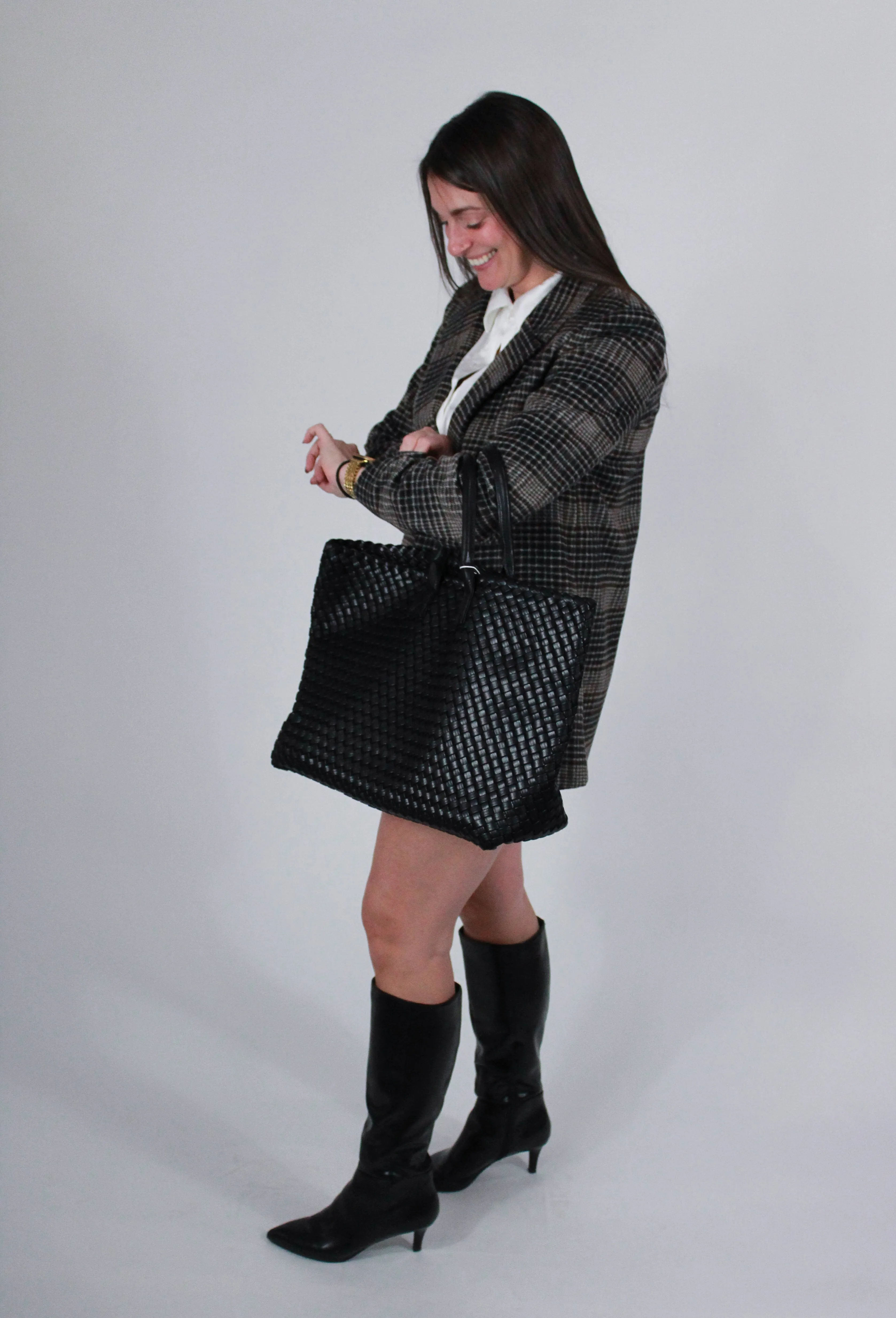 Kingston Relaxed Plaid Blazer | Latte