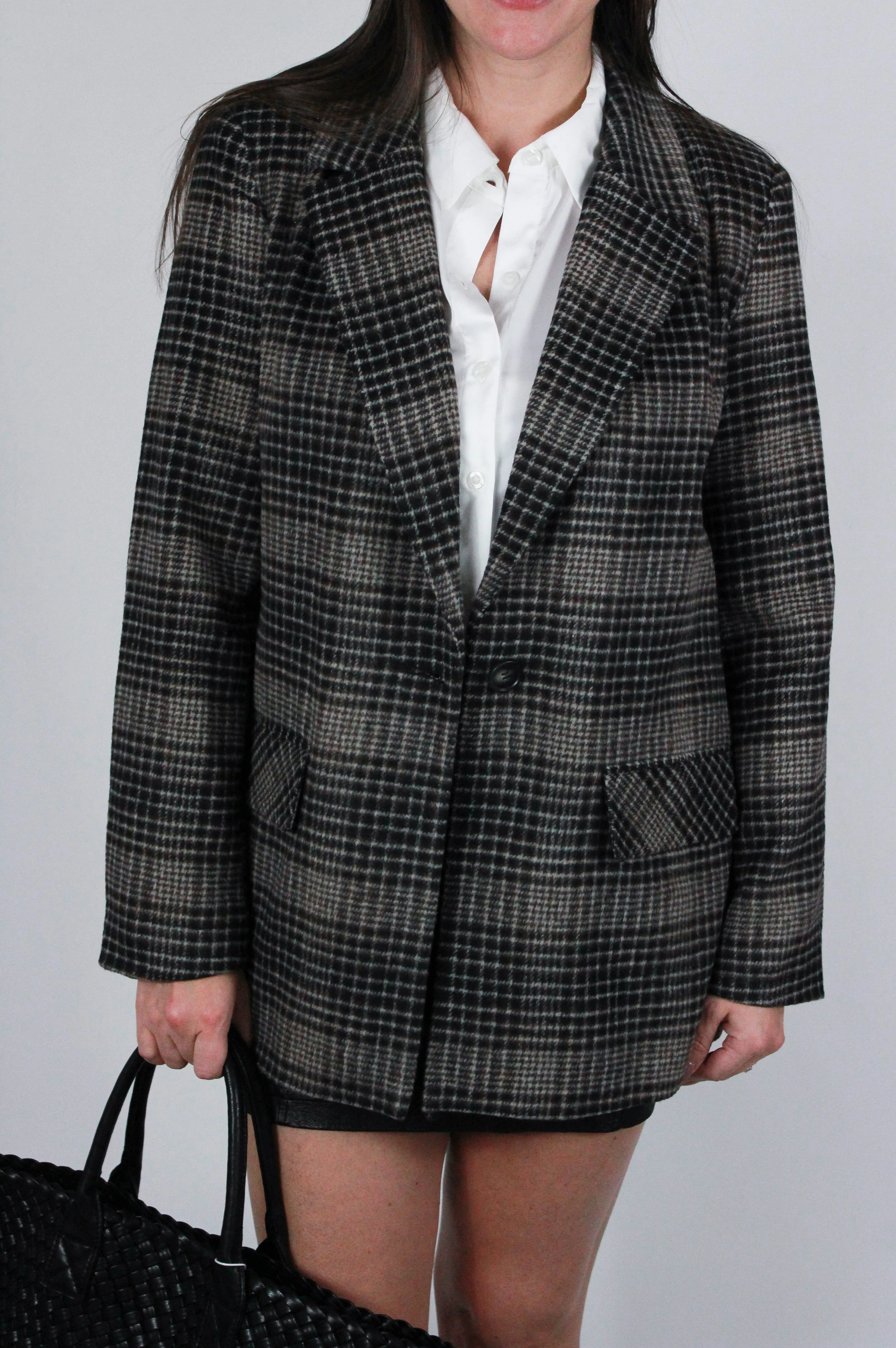 Kingston Relaxed Plaid Blazer | Latte
