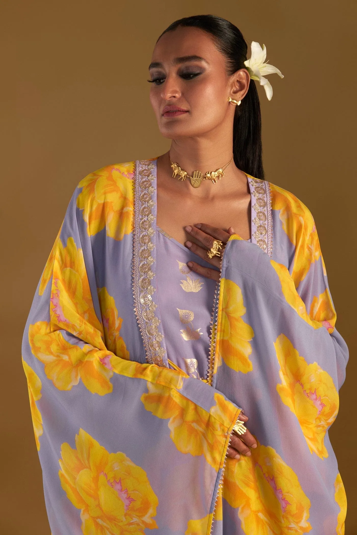 Lilac Sunshine Mimosa Cover-Up Kaftan