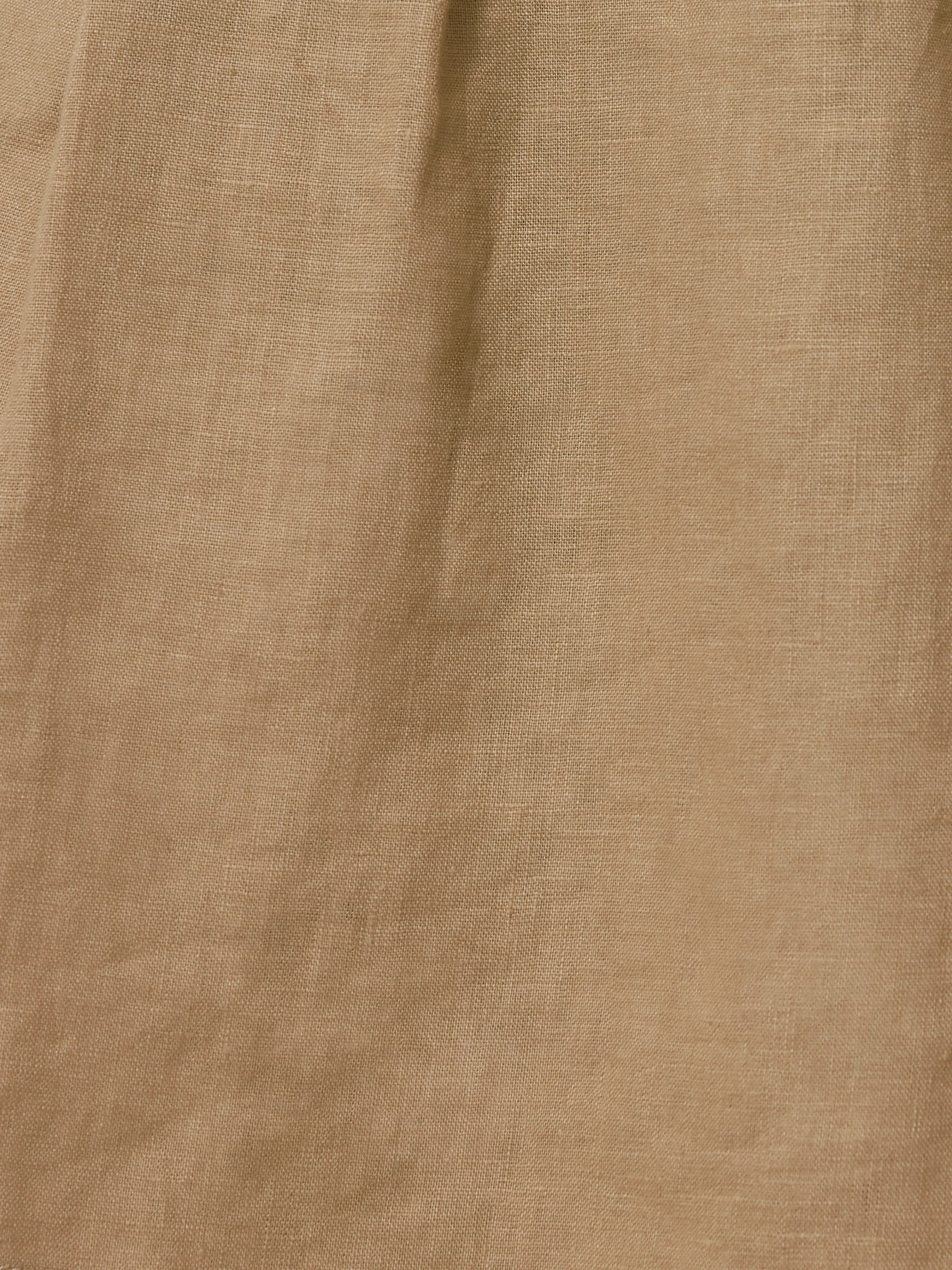 Linen Pleated Bermuda Short | Sand