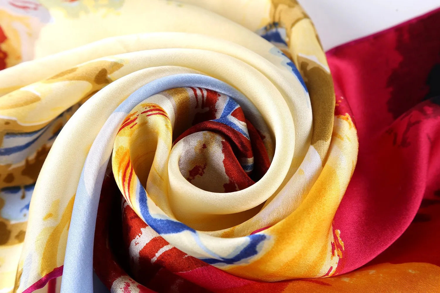 Long Charmeuse Satin Silk Scarf with Classic Painting Print LZD105
