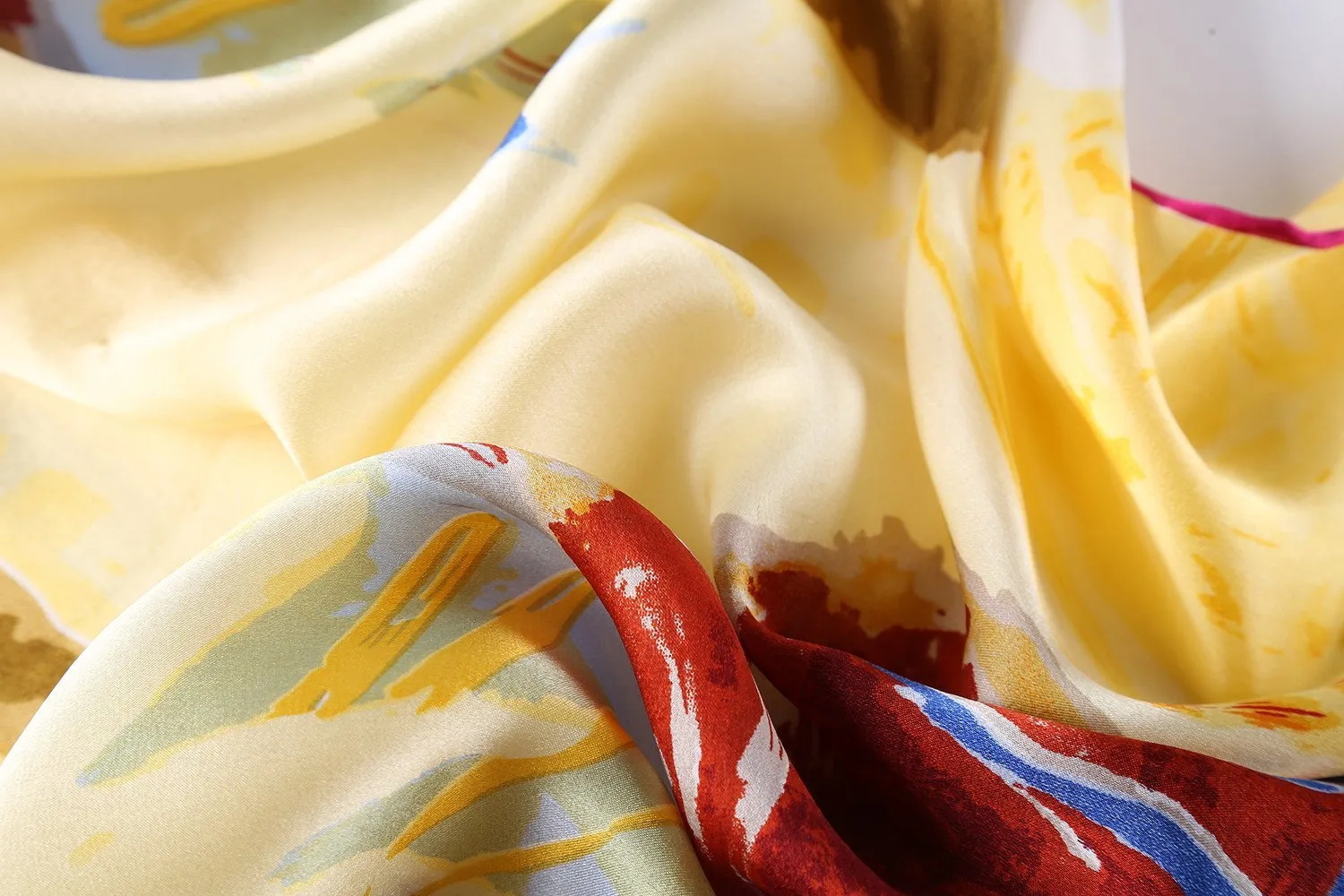 Long Charmeuse Satin Silk Scarf with Classic Painting Print LZD105