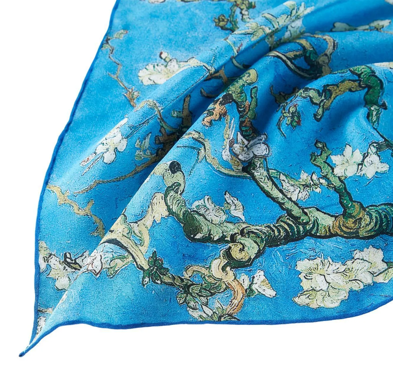 Long Charmeuse Silk Scarf Classic Painting Almond Blossoms By Van Gogh LZD122