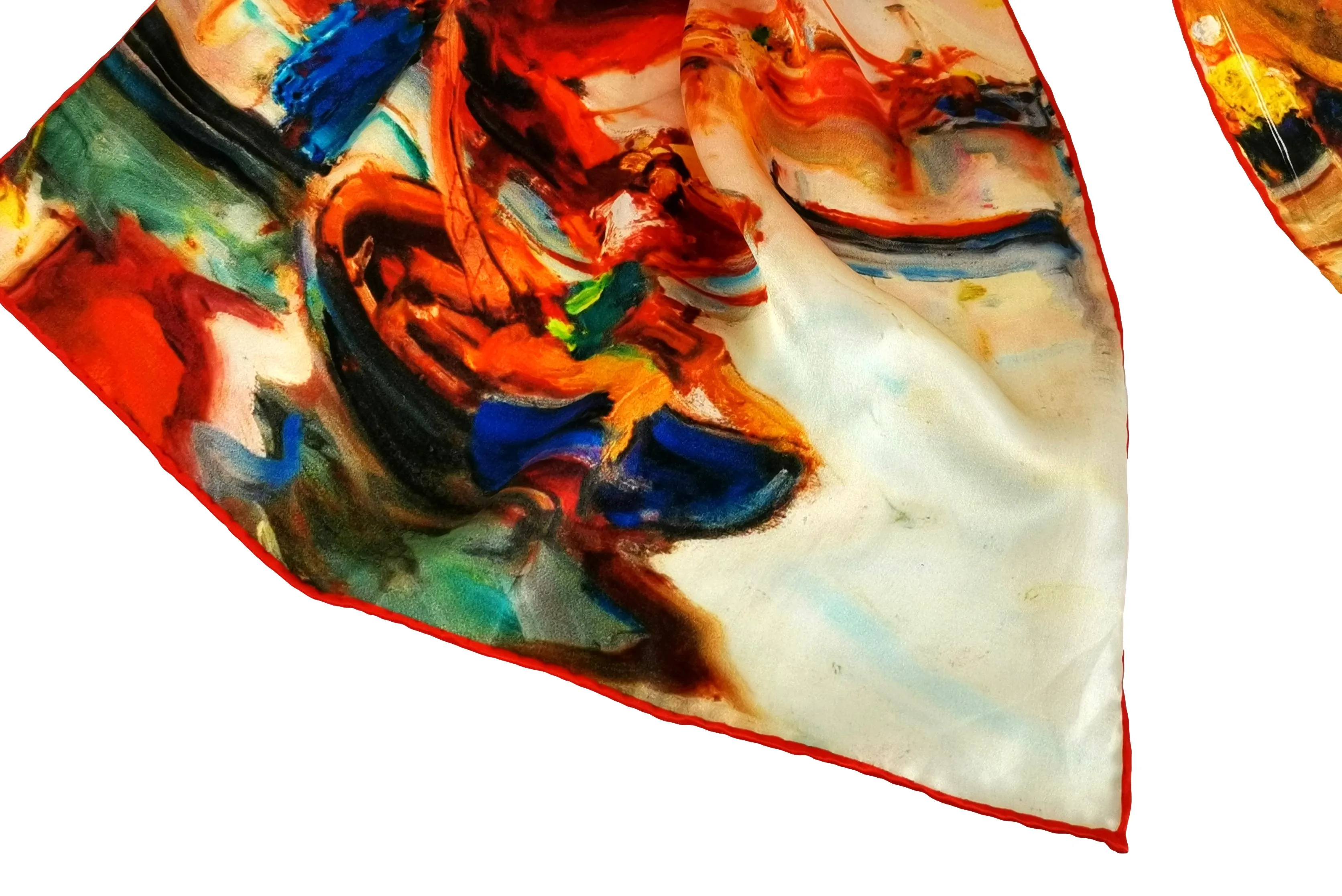 Long Charmeuse Silk Scarf Classic Painting LZD132