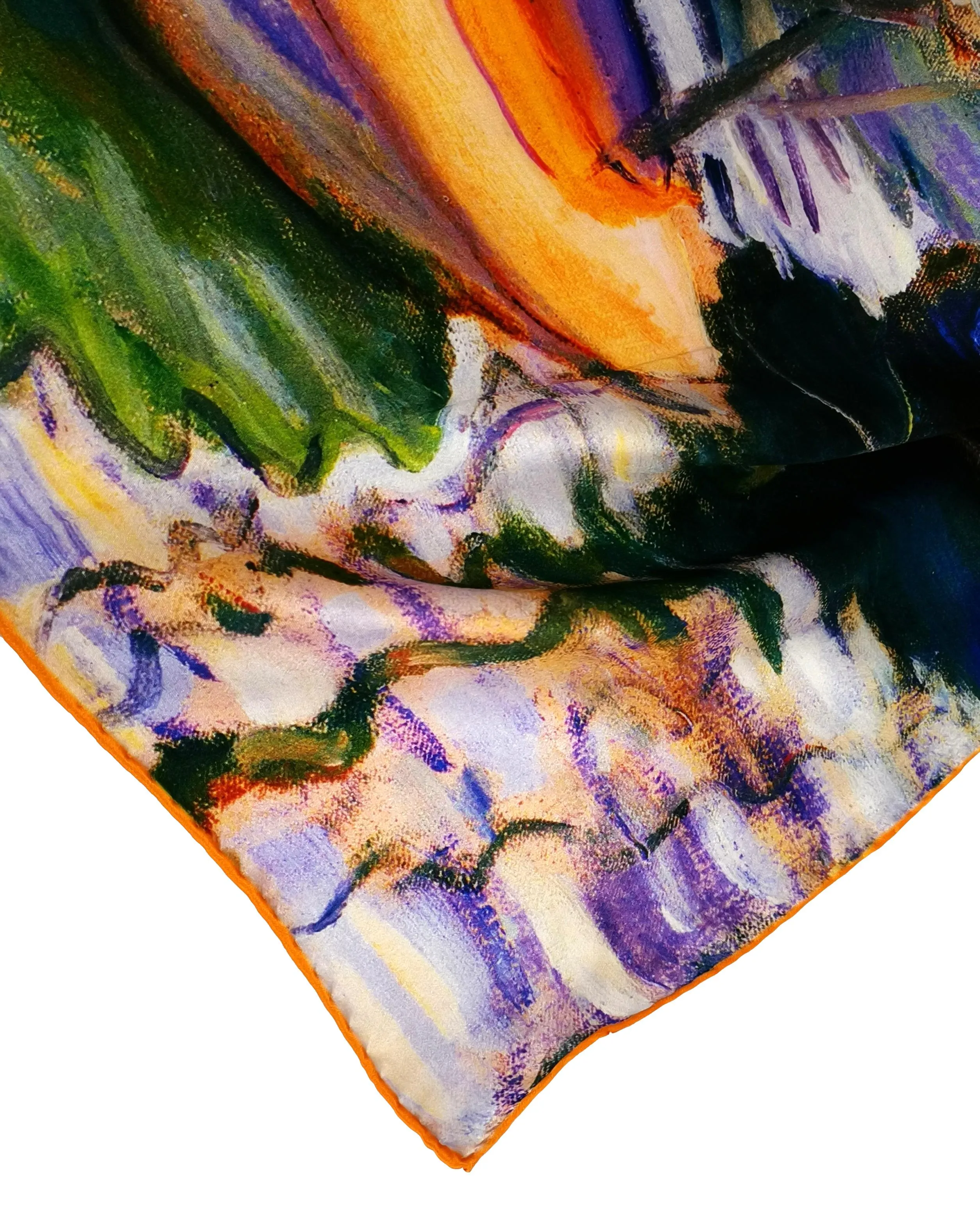 Long Charmeuse Silk Scarf Classic Painting LZD134