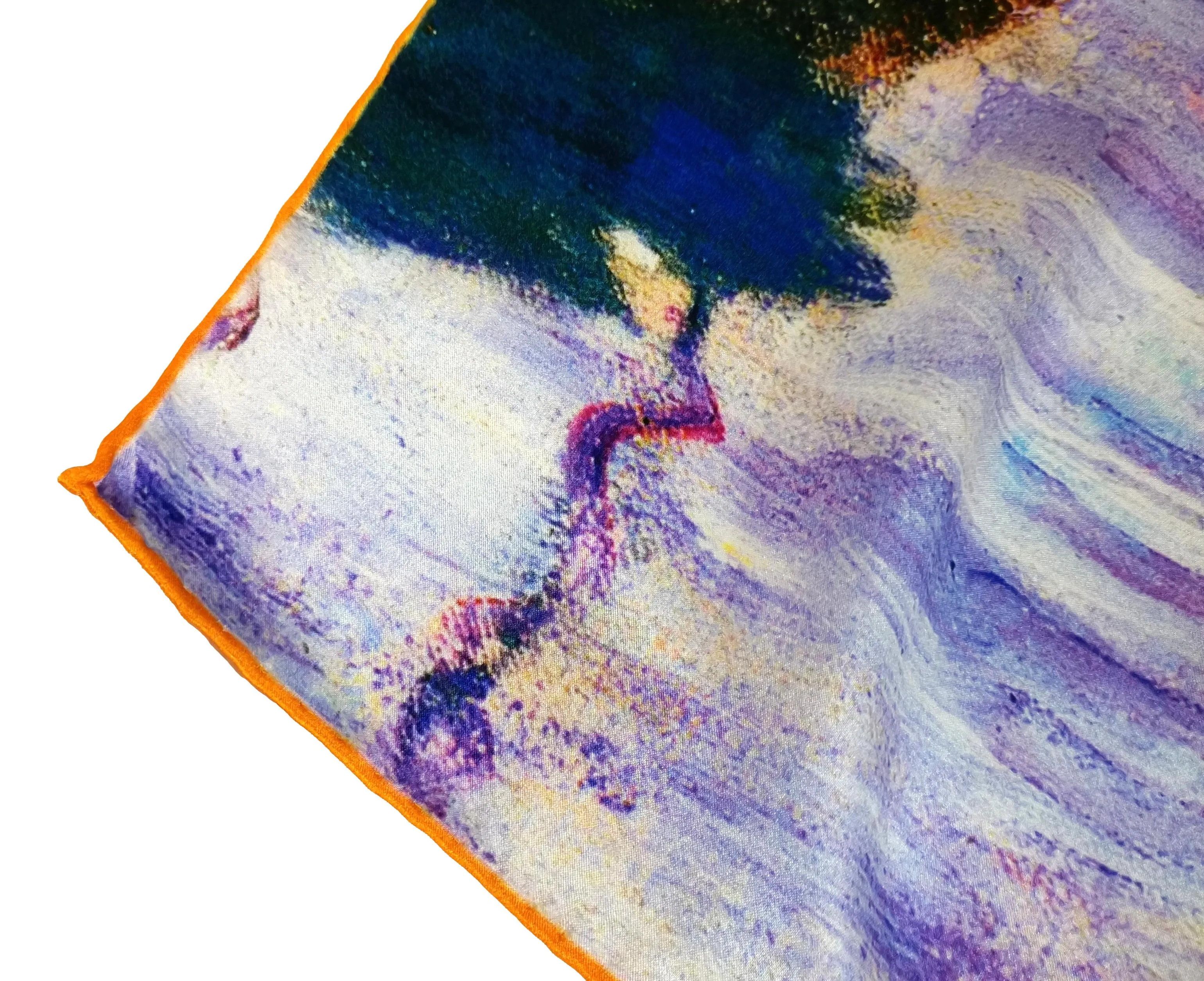 Long Charmeuse Silk Scarf Classic Painting LZD134