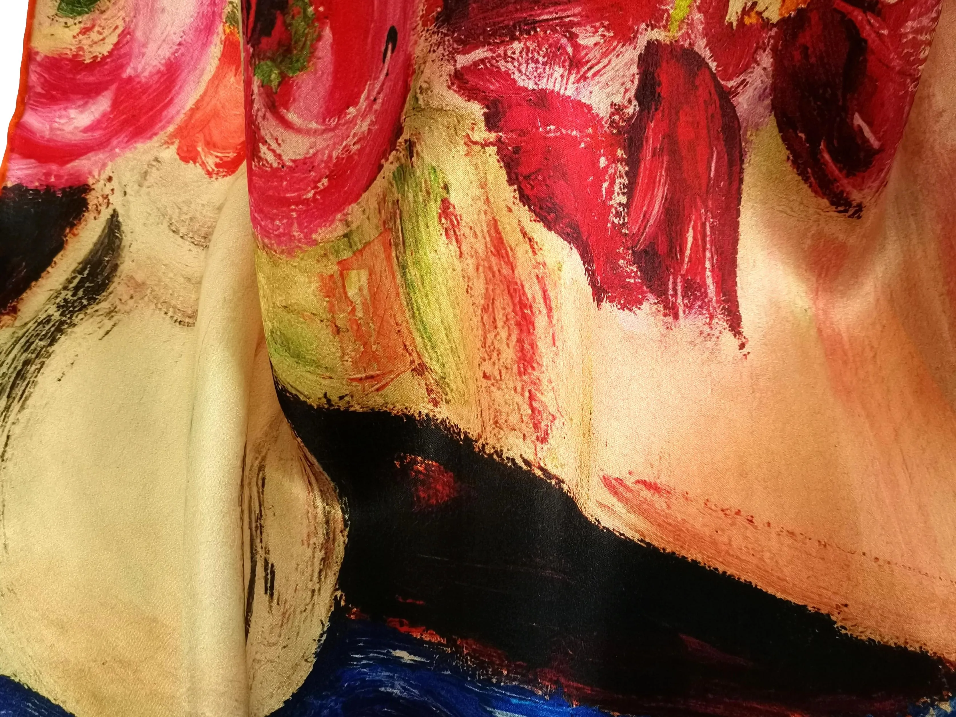 Long Charmeuse Silk Scarf Classic Painting LZD135