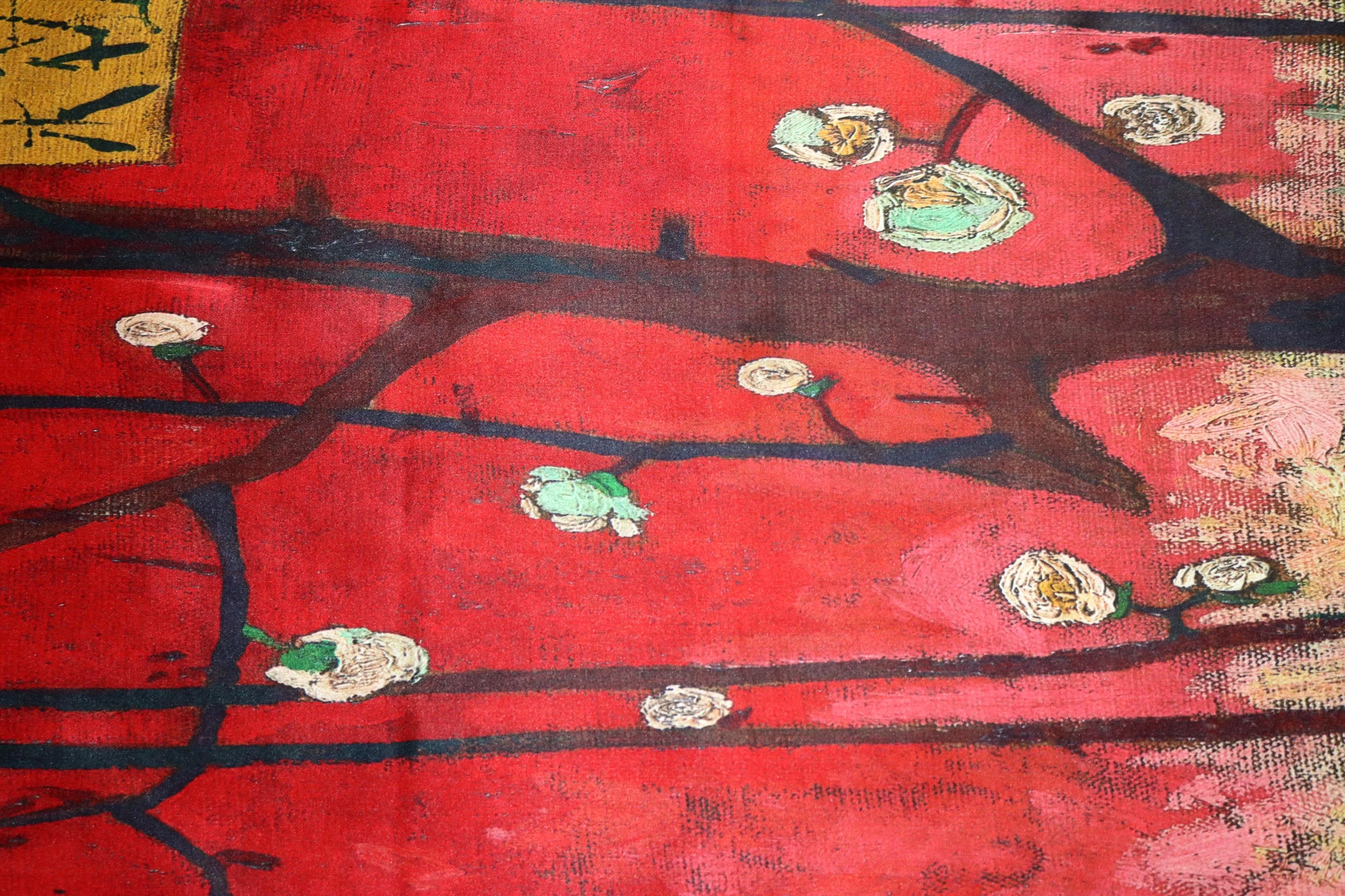 Long Charmeuse Silk Scarf with Classic Painting LZD120