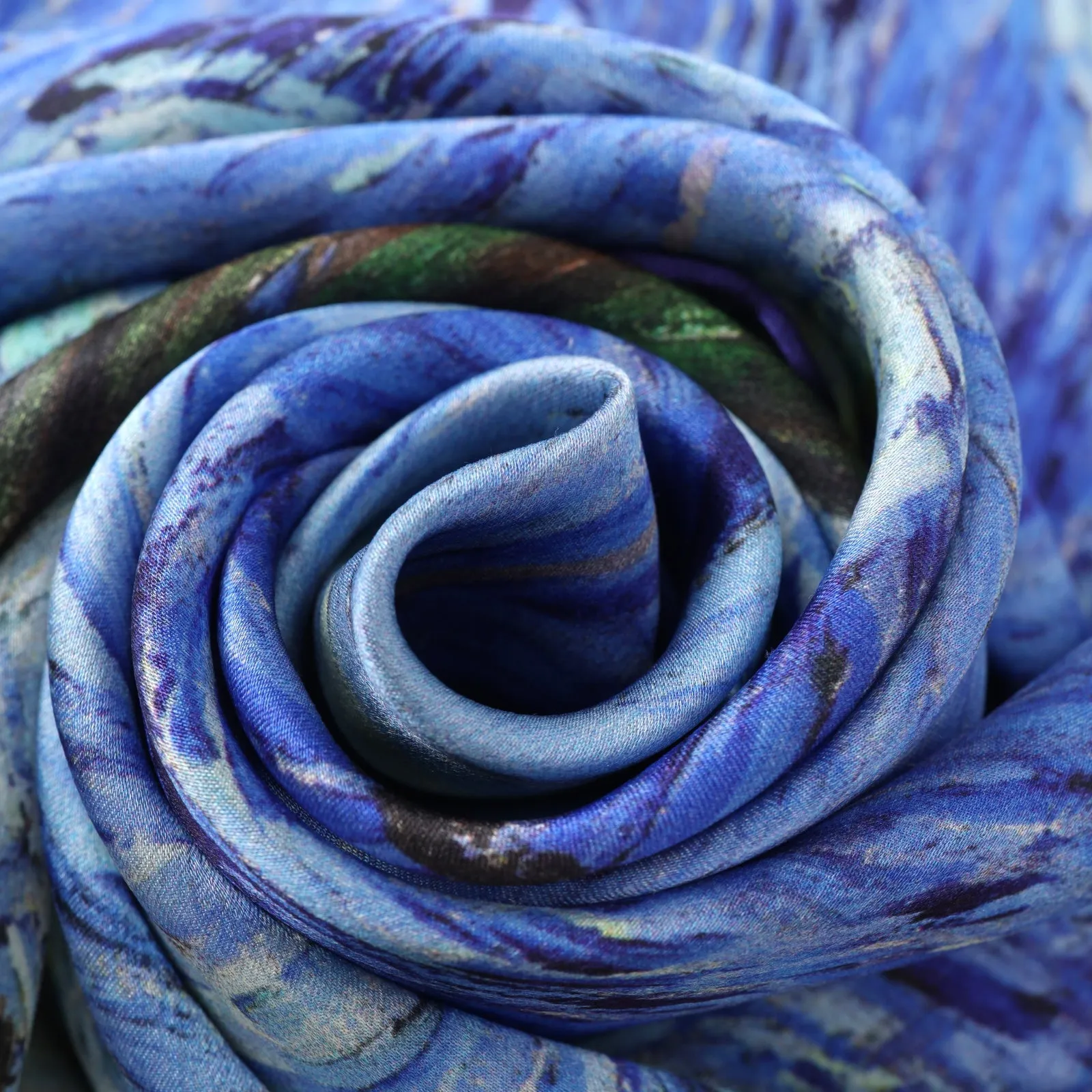Long Charmeuse Silk Scarf with Classic Painting Starring Night LZD146