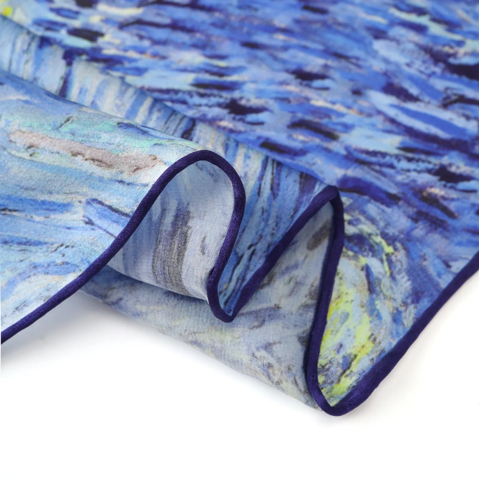 Long Charmeuse Silk Scarf with Classic Painting Starring Night LZD146