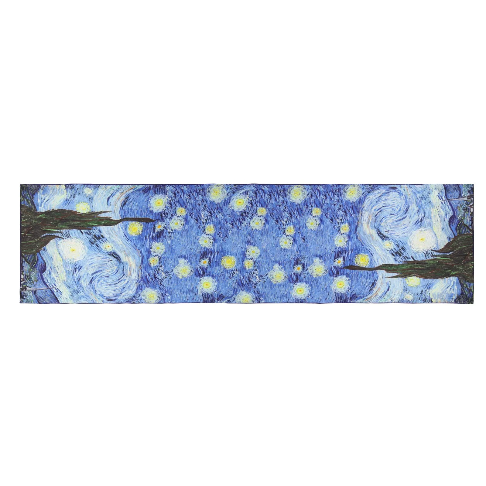 Long Charmeuse Silk Scarf with Classic Painting Starring Night LZD146