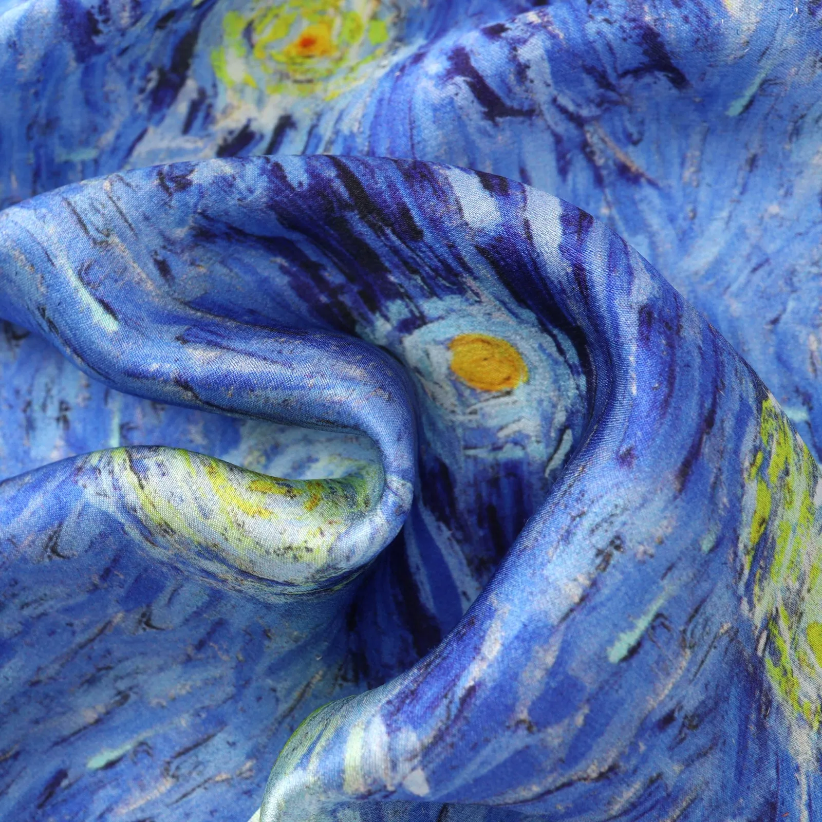Long Charmeuse Silk Scarf with Classic Painting Starring Night LZD146