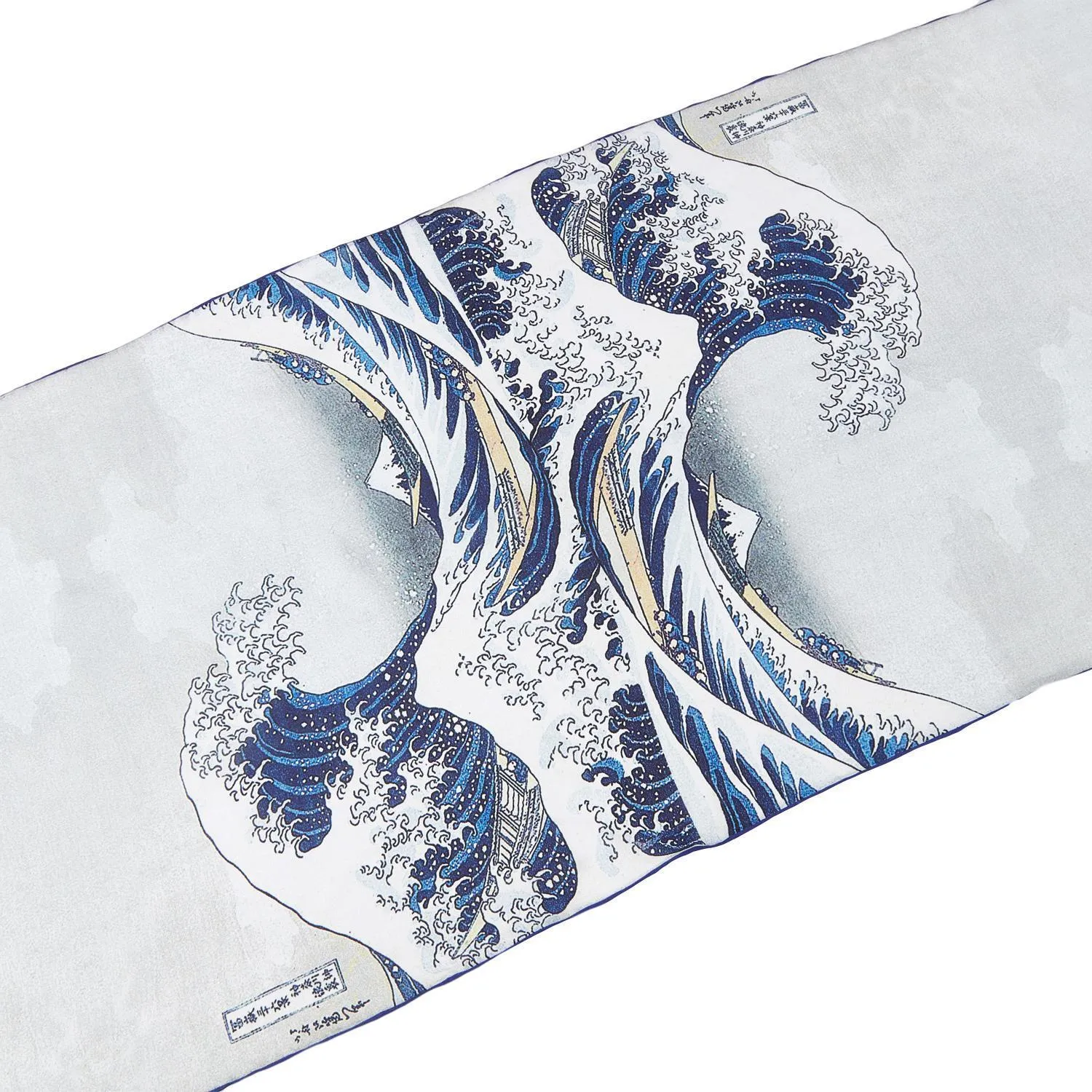 Long Crepe Silk Scarf Japanese Classic Painting Great Wave off Kanagawa LSZ034