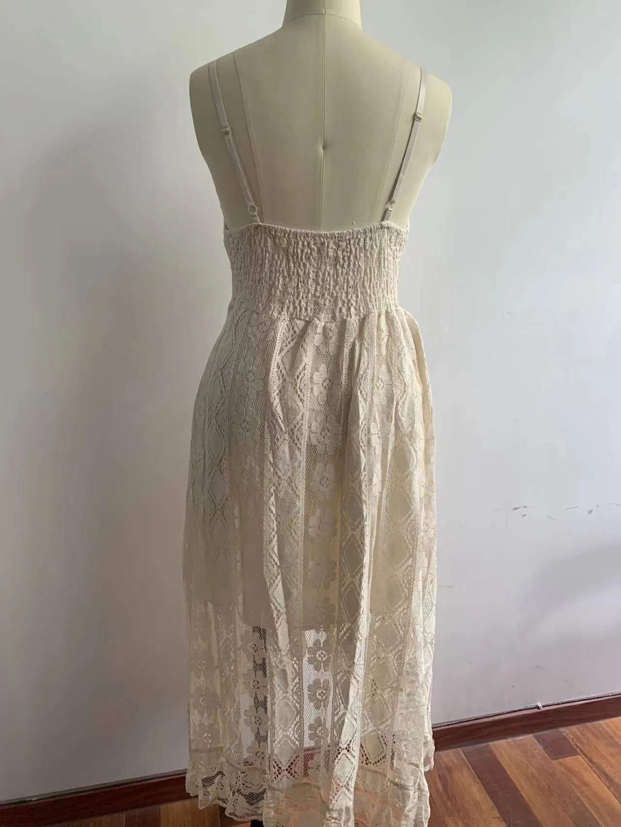 Long Dress Pretty Lace Embroidered Womens Summer Dress White Green Purple Blue Yellow