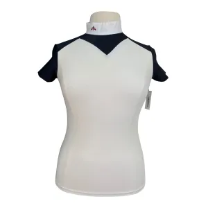 MakeBe 'Jane' Polo Show Shirt in Cream/Black - Women's Large