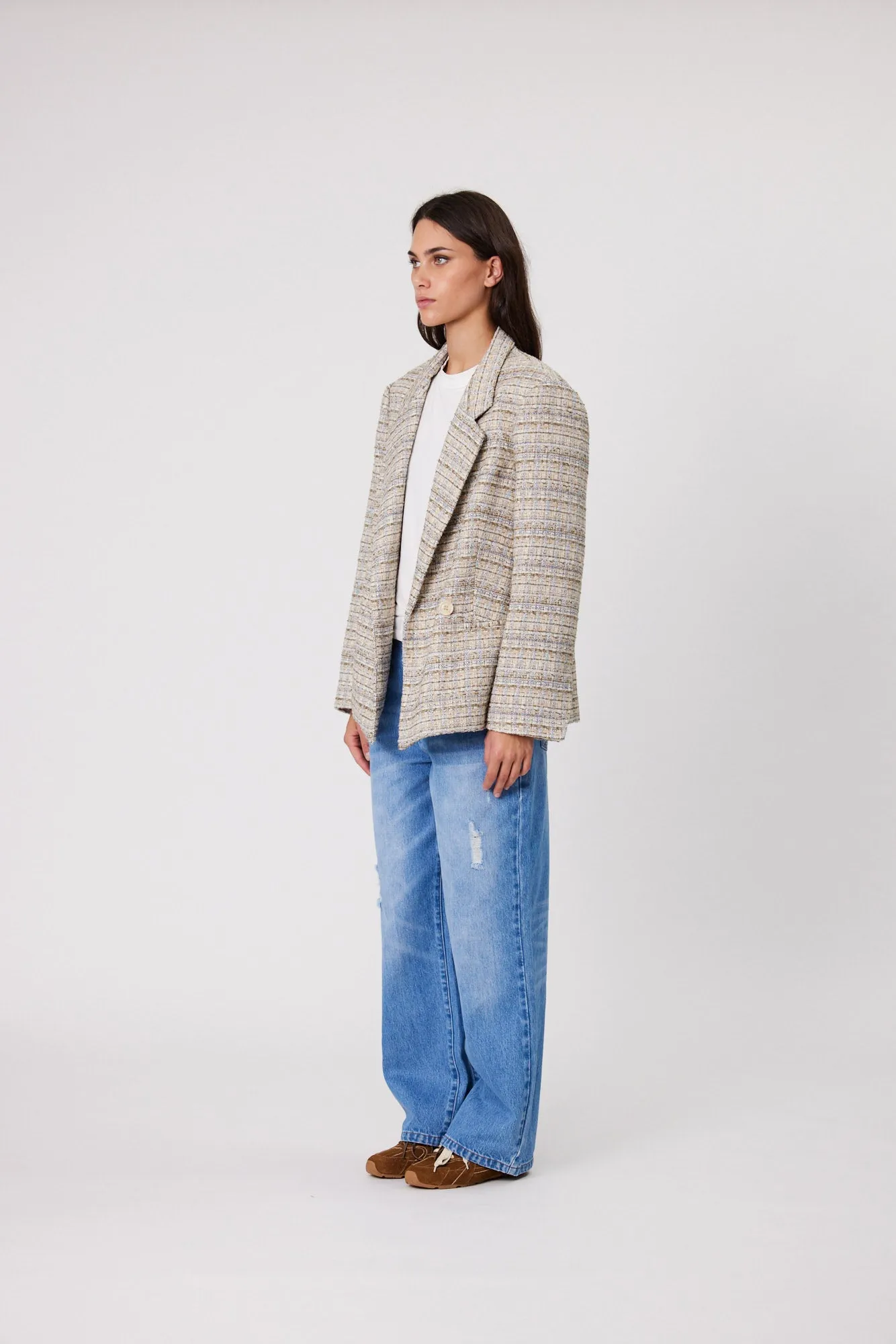 Mali Blazer - Oat Tweed