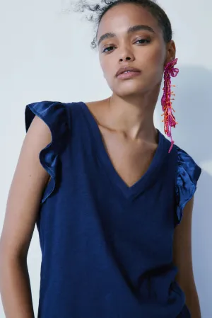 MEL Valence Navy Top