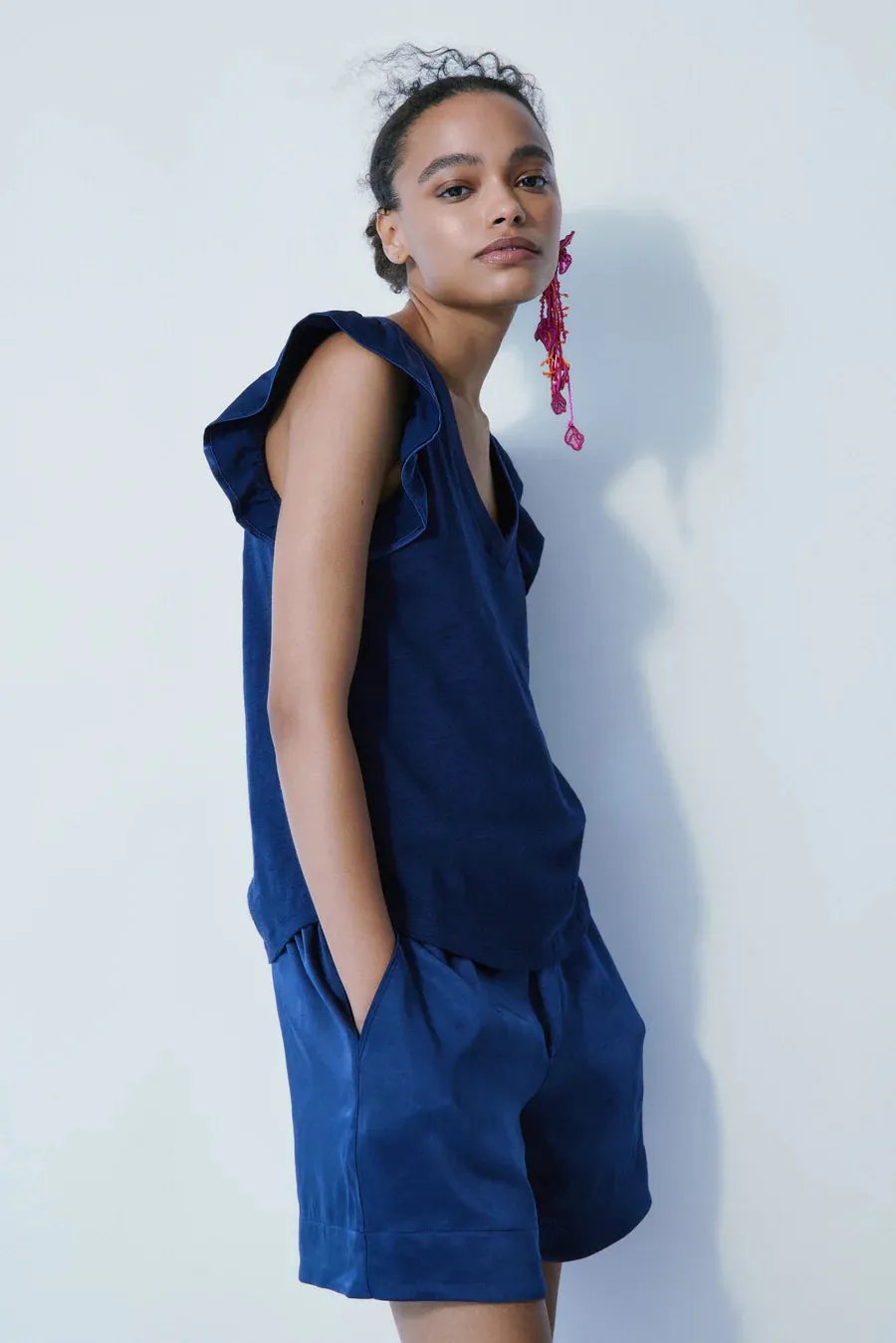 MEL Valence Navy Top