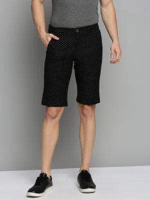 Men Black Printed Chino Shorts