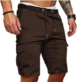 Mens Casual Cargo Shorts - Cotton Cozy Drawstring Stretch Summer Beach Shorts Twill Chino Short with Pockets