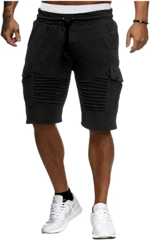 Mens Casual Cargo Shorts - Summer Beach Shorts Drawstring Stretch Twill Chino Short with Pockets