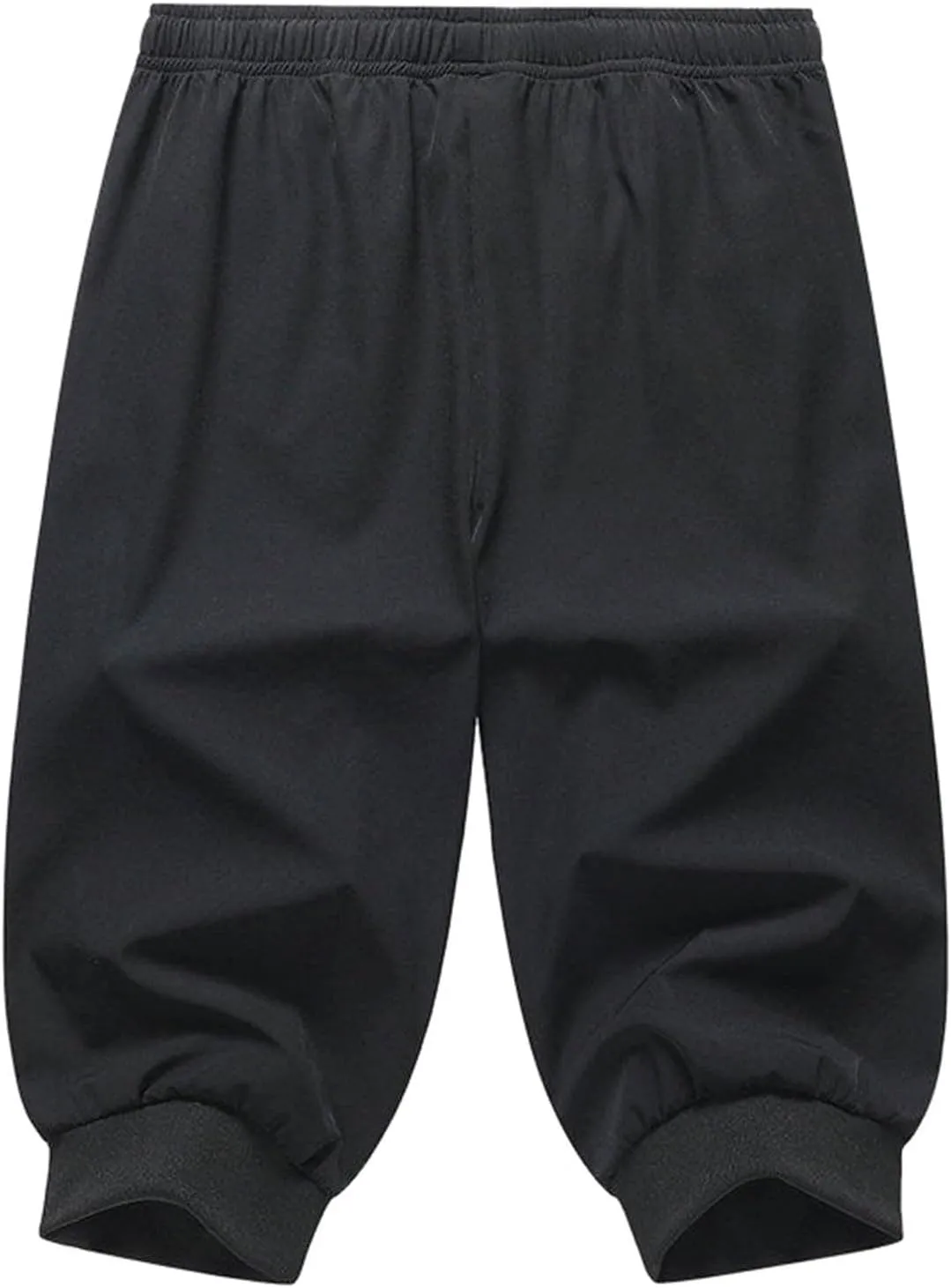 Mens Causal Shorts Slim Fit Elastic Waist Stretch Summer Athletic Shorts Lightweight Drawstring Athletic Hiking Capri Pants