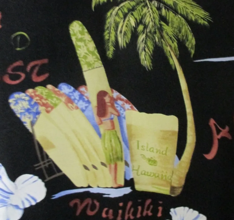 Mens Vintage Hula Girls & Beer Kahala Rayon Hawaiian Shirt 3X