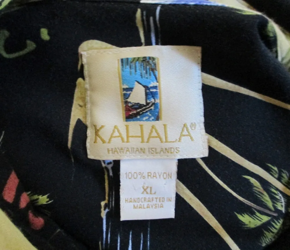 Mens Vintage Hula Girls & Beer Kahala Rayon Hawaiian Shirt 3X